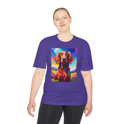 Pup Art Canvas Unisex Moisture Wicking Tee (Irish Setter)