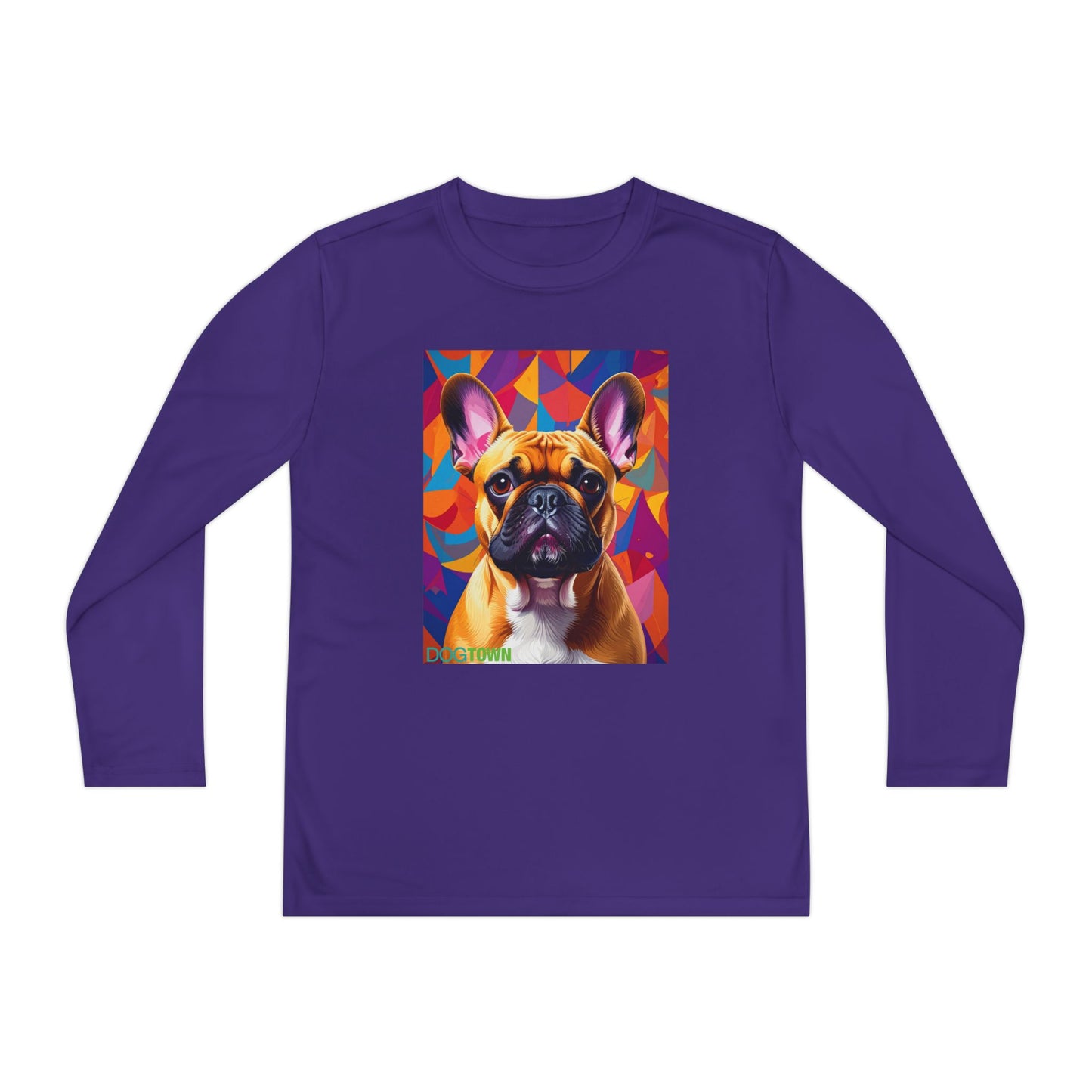 Pup Art Canvas - Kid's Sport Long Sleeve Tee (French Bulldog)