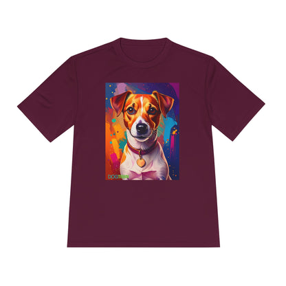 Pup Art Canvas Unisex Moisture Wicking Tee (Jack Russell Terrier)
