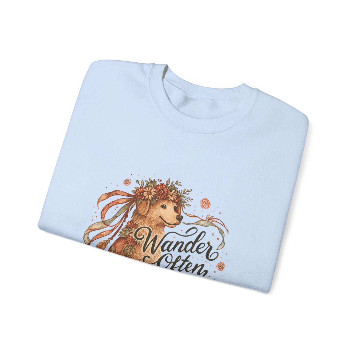 Dogtown Boho Revival Unisex Heavy Blend™ Crewneck Sweatshirt (Golden Retriever)