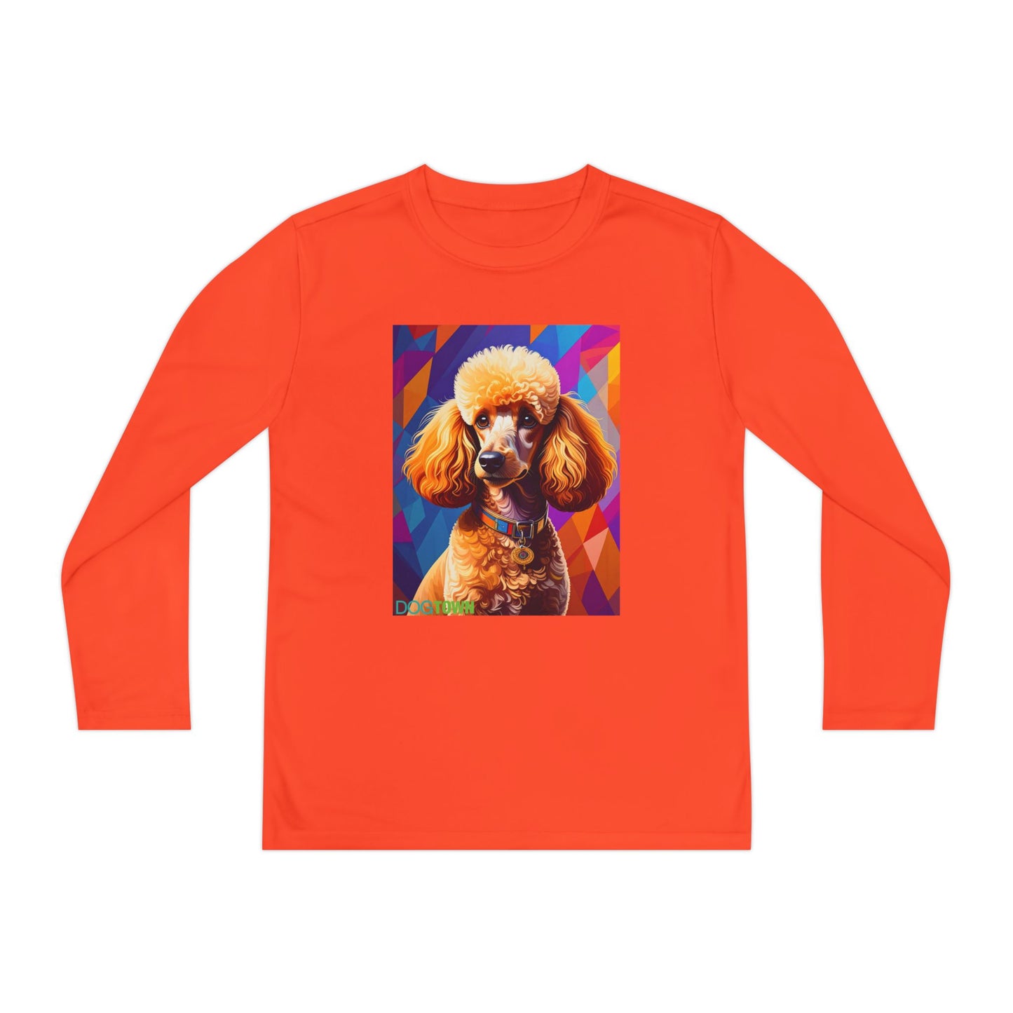 Pup Art Canvas - Kid's Sport Long Sleeve Tee (Toy Poodle)