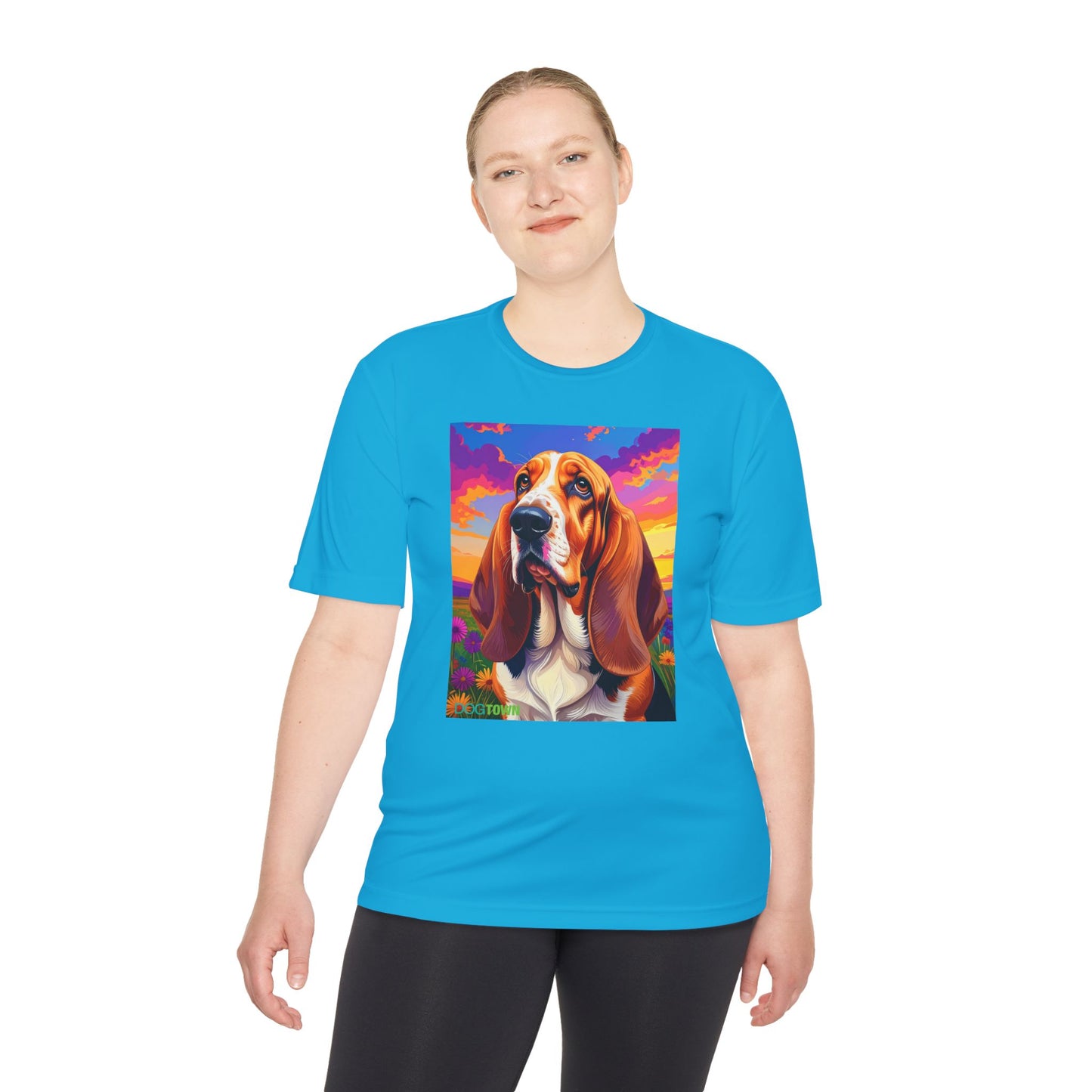Pup Art Canvas Unisex Moisture Wicking Tee (Basset Hound)