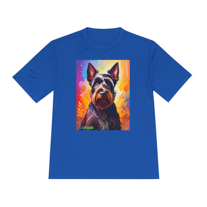 Pup Art Canvas Unisex Moisture Wicking Tee (Scottish Terrier)