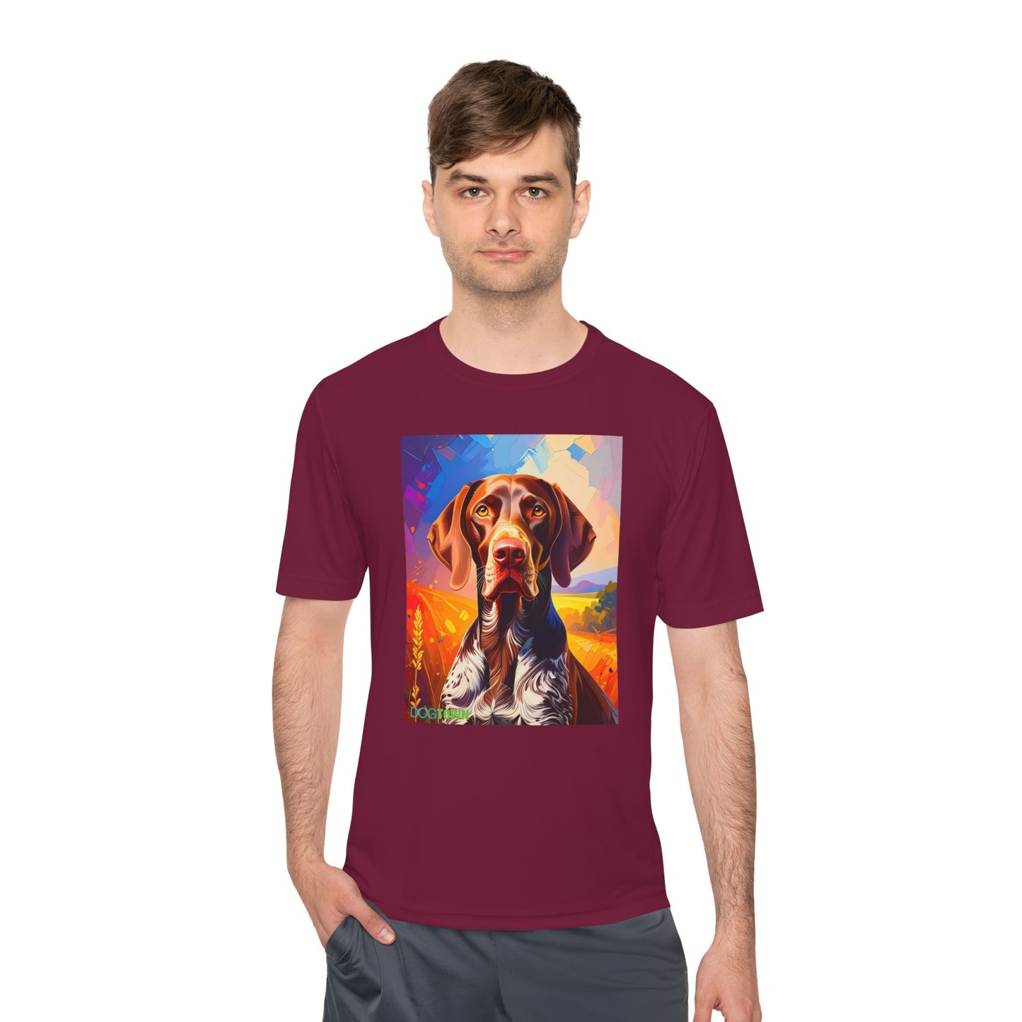Pup Art Canvas Unisex Moisture Wicking Tee (German Shorthaired Pointer)