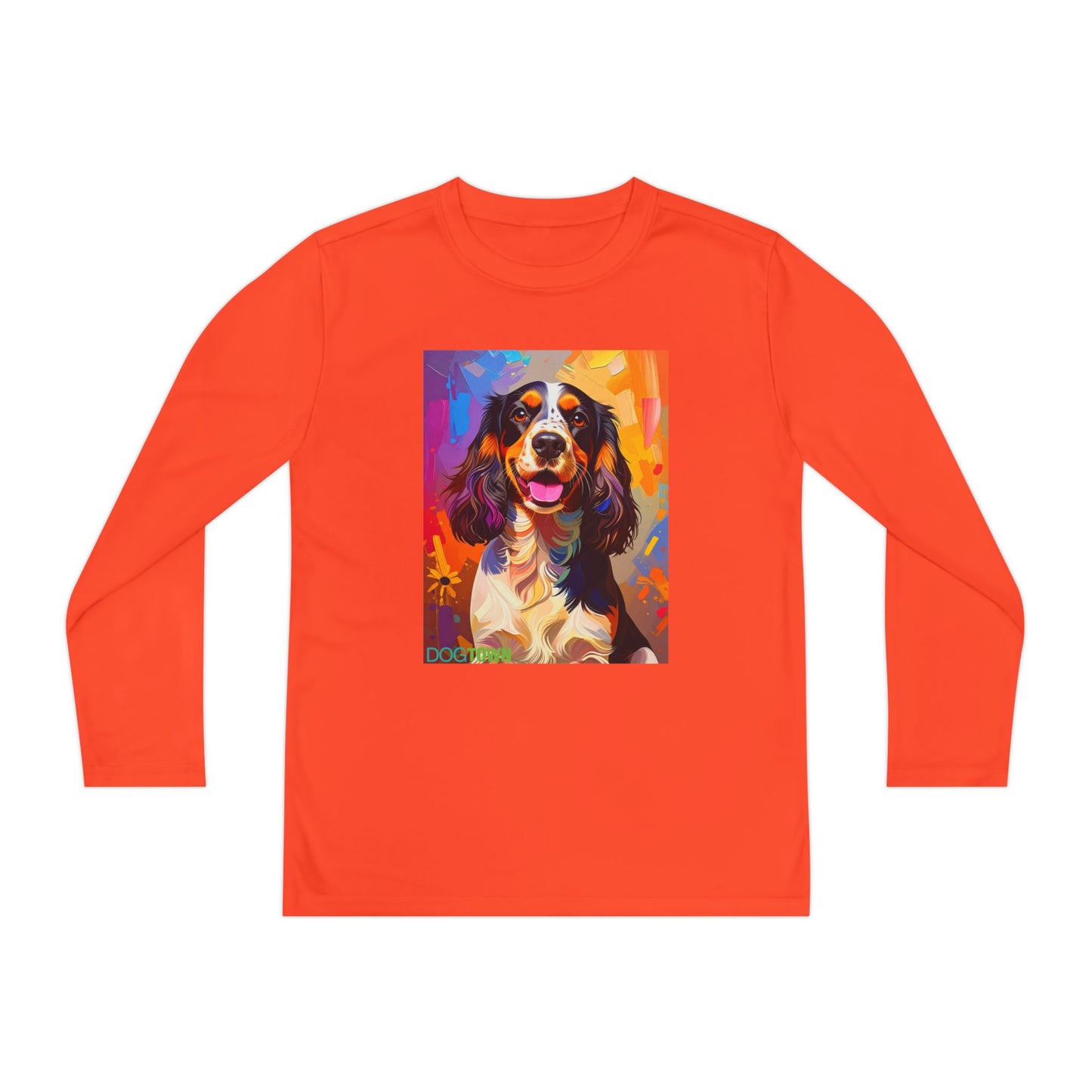 Pup Art Canvas - Kid's Sport Long Sleeve Tee (English Springer Spaniel)