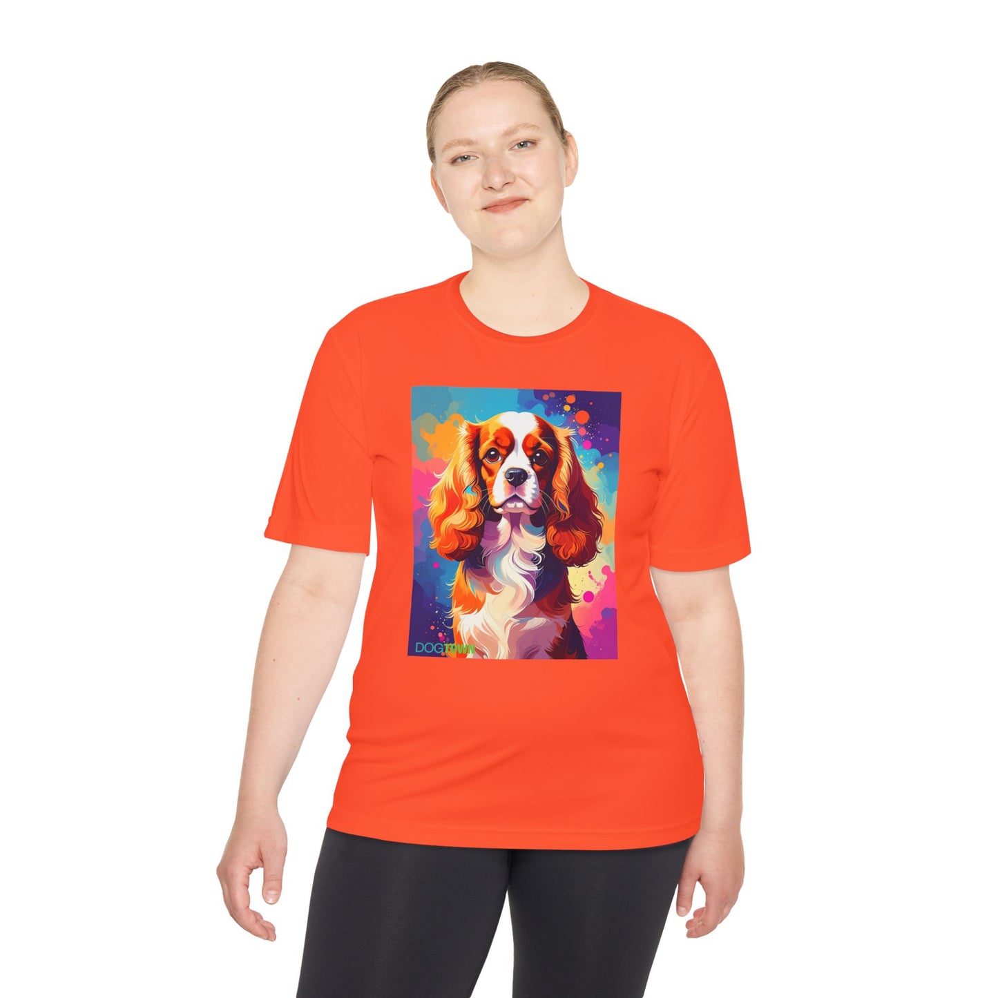 Pup Art Canvas Unisex Moisture Wicking Tee (Cavalier King Charles Spaniel)