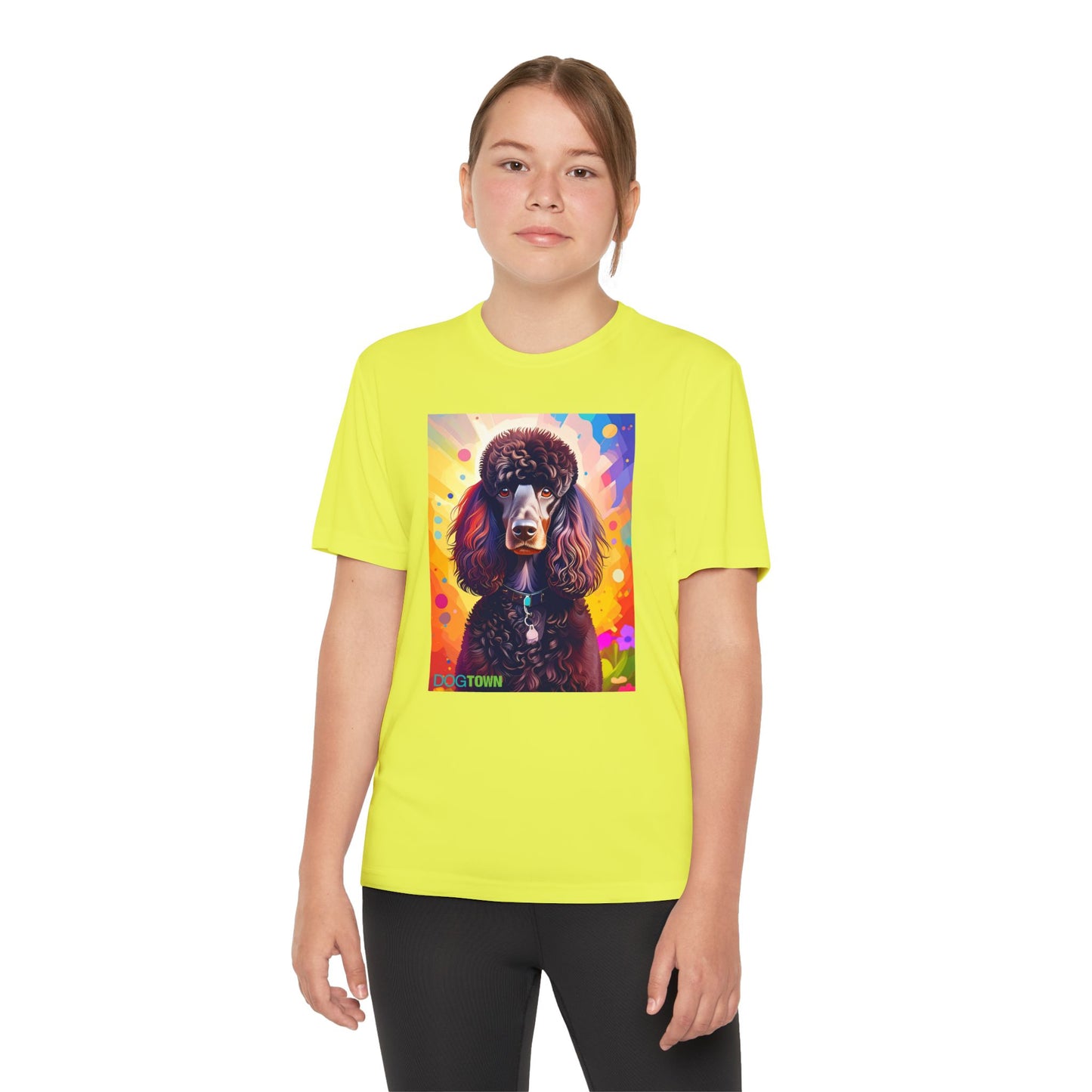 Pup Art Canvas - Kid's Sport Short Sleeve Tee (Standard Poodle)