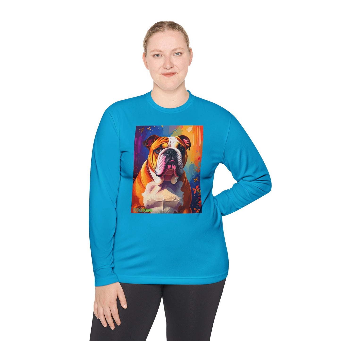 Pup Art Canvas Sport Long Sleeve Tee (English Bulldog)