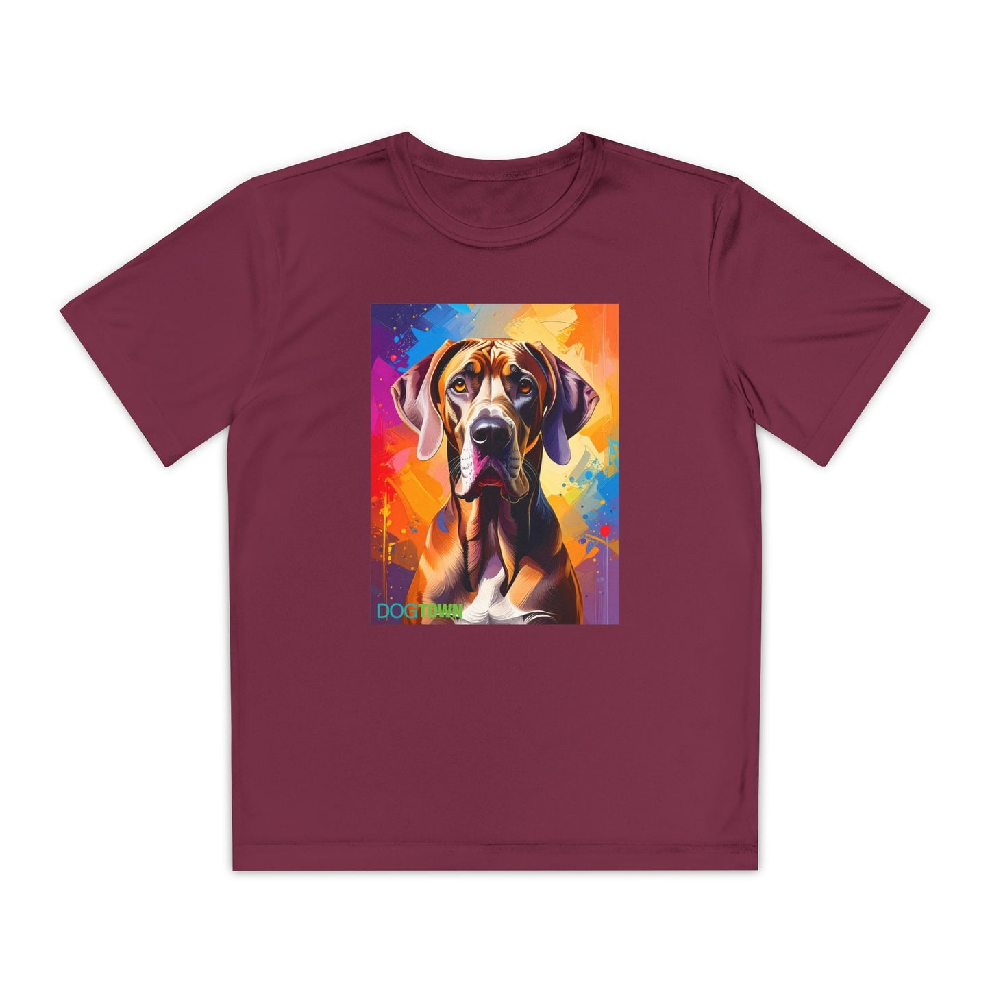 Pup Art Canvas - Kid's Sport Short Sleeve Tee (Great Dane)