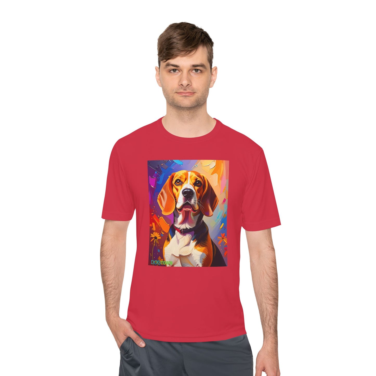Pup Art Canvas Unisex Moisture Wicking Tee (Beagle)