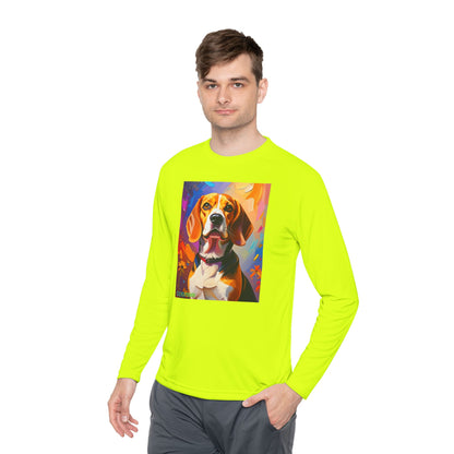 Pup Art Canvas Sport Long Sleeve Tee (Beagle)