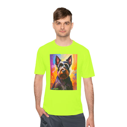 Pup Art Canvas Unisex Moisture Wicking Tee (Scottish Terrier)