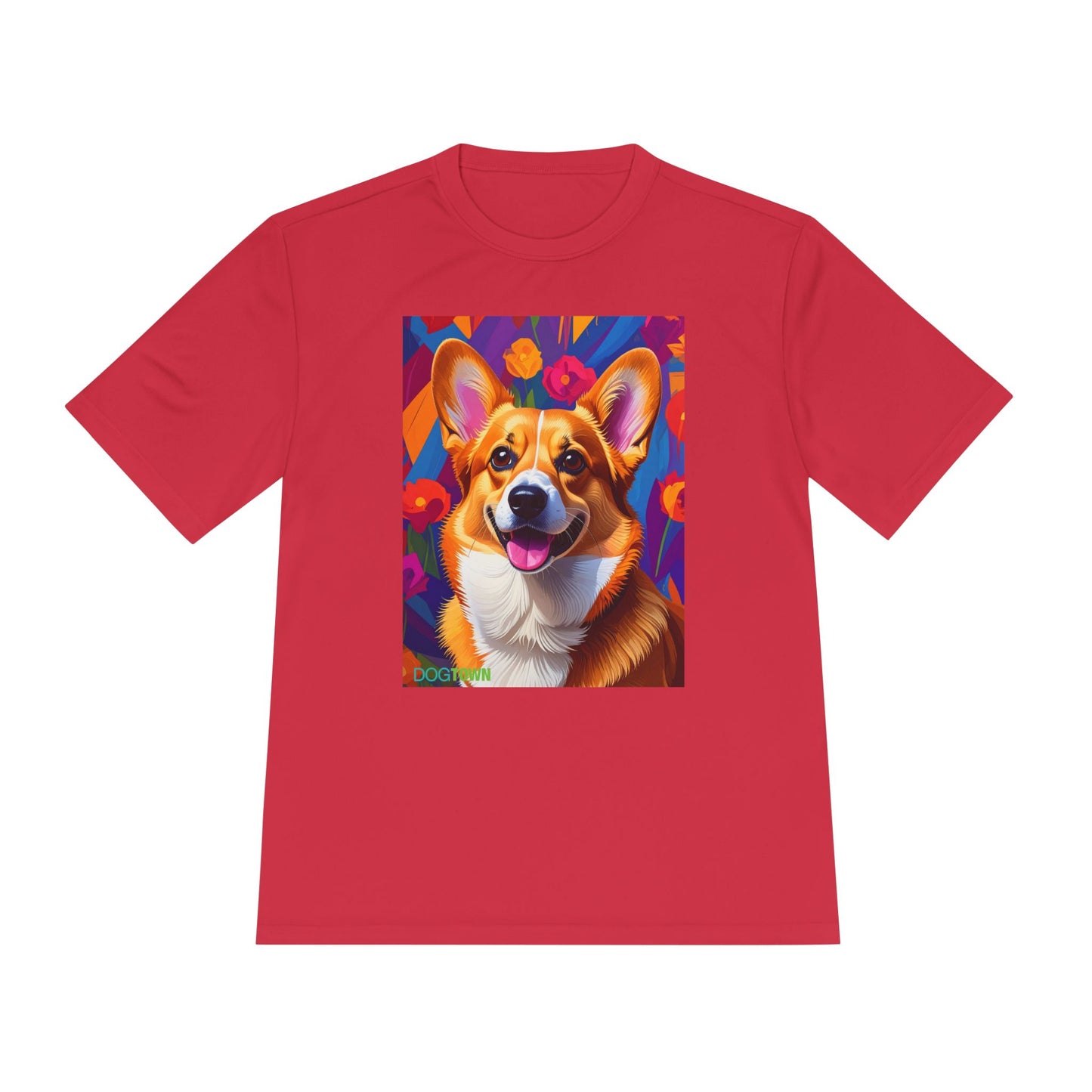 Pup Art Canvas Unisex Moisture Wicking Tee (Corgi)