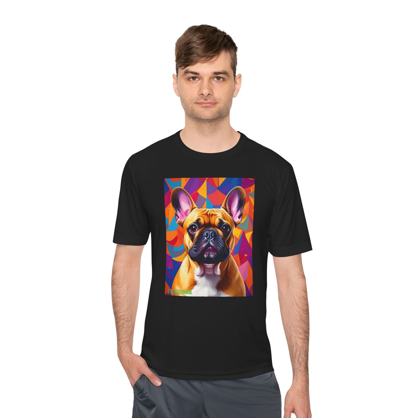Pup Art Canvas Unisex Moisture Wicking Tee (French Bulldog)