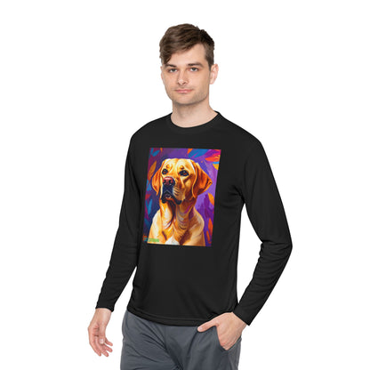 Pup Art Canvas Sport Long Sleeve Tee (Yellow Lab)