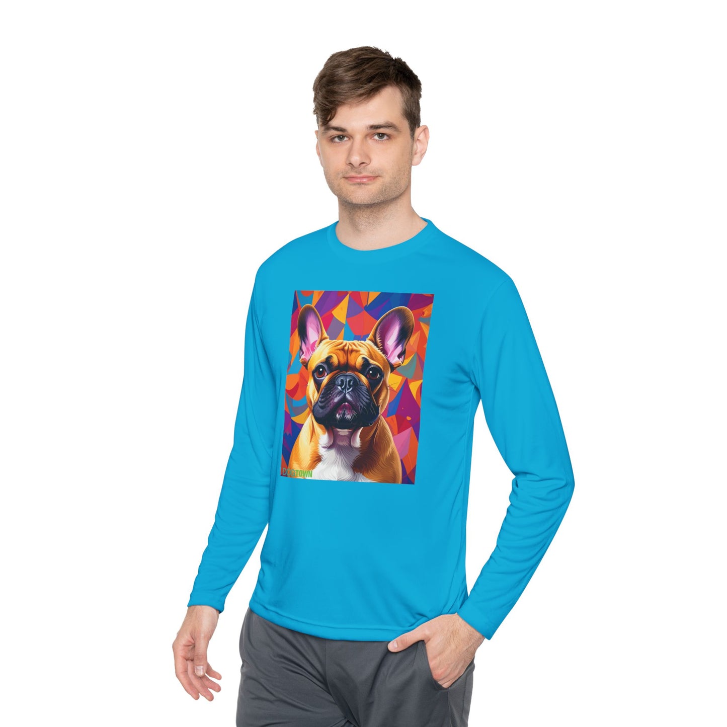 Pup Art Canvas Sport Long Sleeve Tee (French Bulldog)