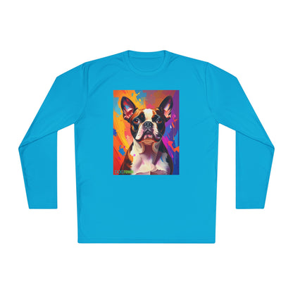 Pup Art Canvas Sport Long Sleeve Tee (Boston Terrier)