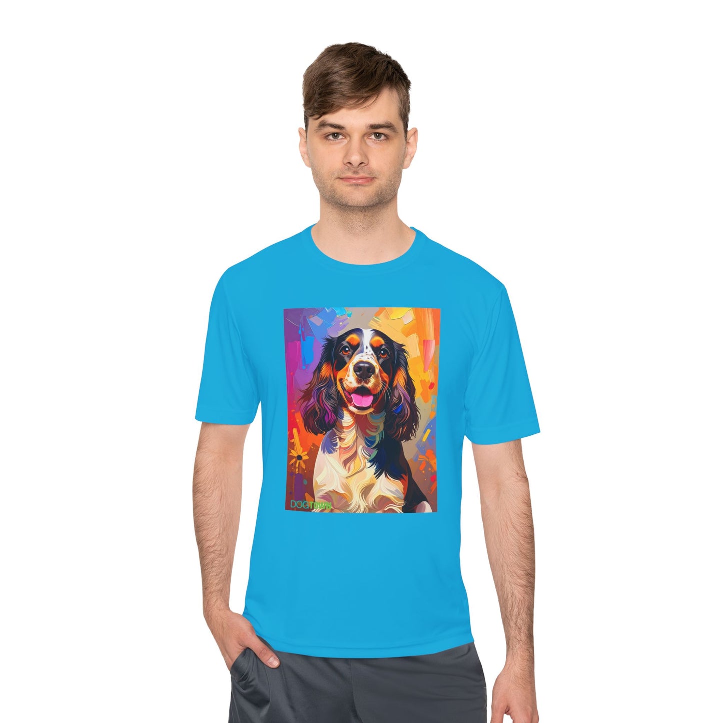 Pup Art Canvas Unisex Moisture Wicking Tee (English Springer Spaniel - 1)