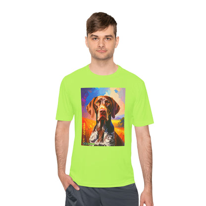 Pup Art Canvas Unisex Moisture Wicking Tee (German Shorthaired Pointer)