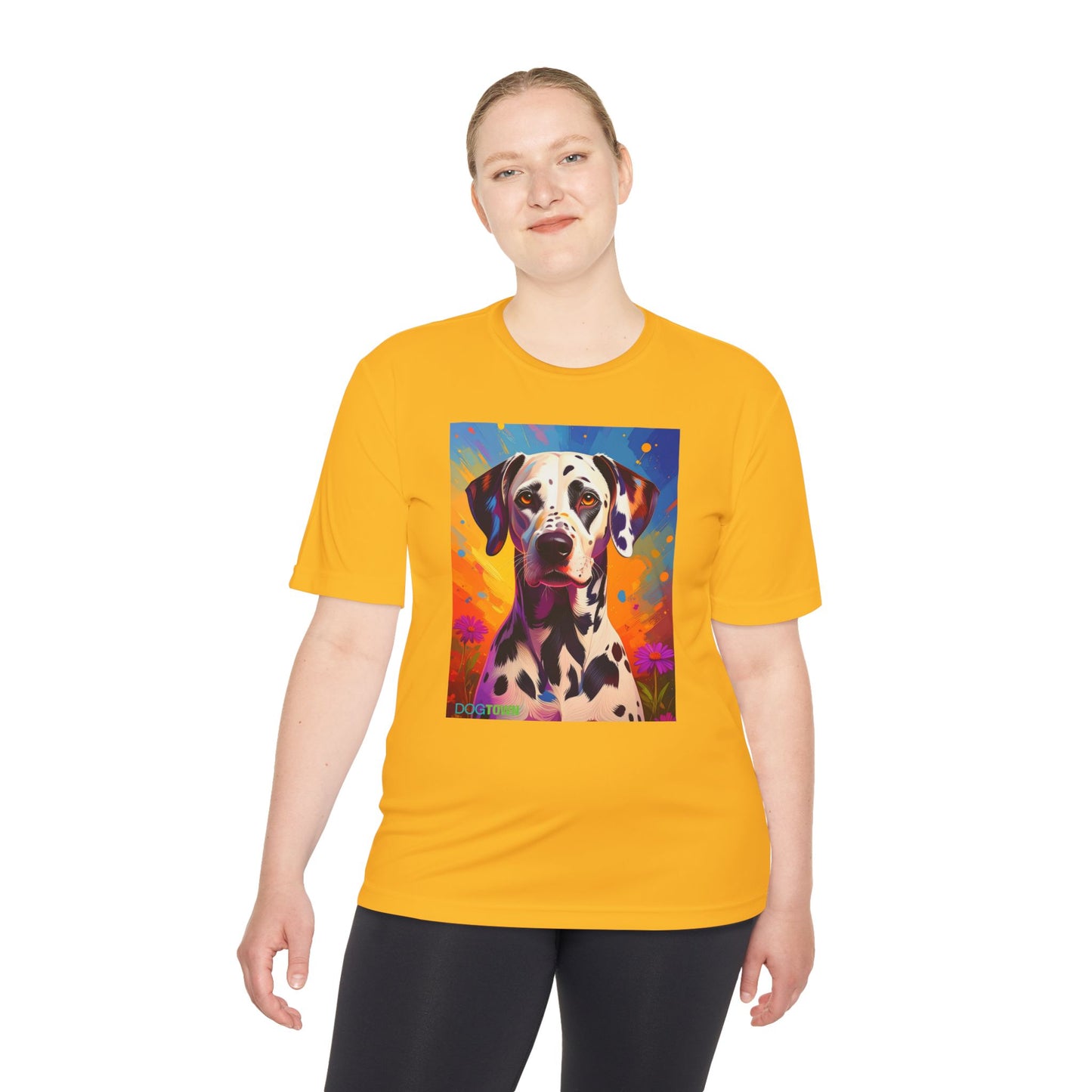 Pup Art Canvas Unisex Moisture Wicking Tee (Dalmation)