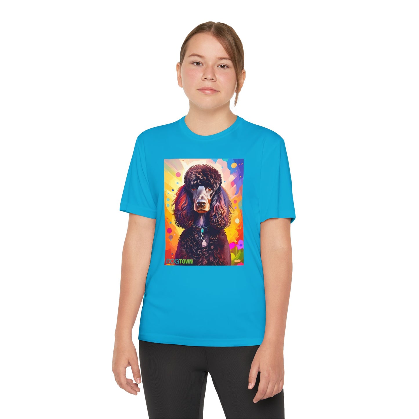 Pup Art Canvas - Kid's Sport Short Sleeve Tee (Standard Poodle)