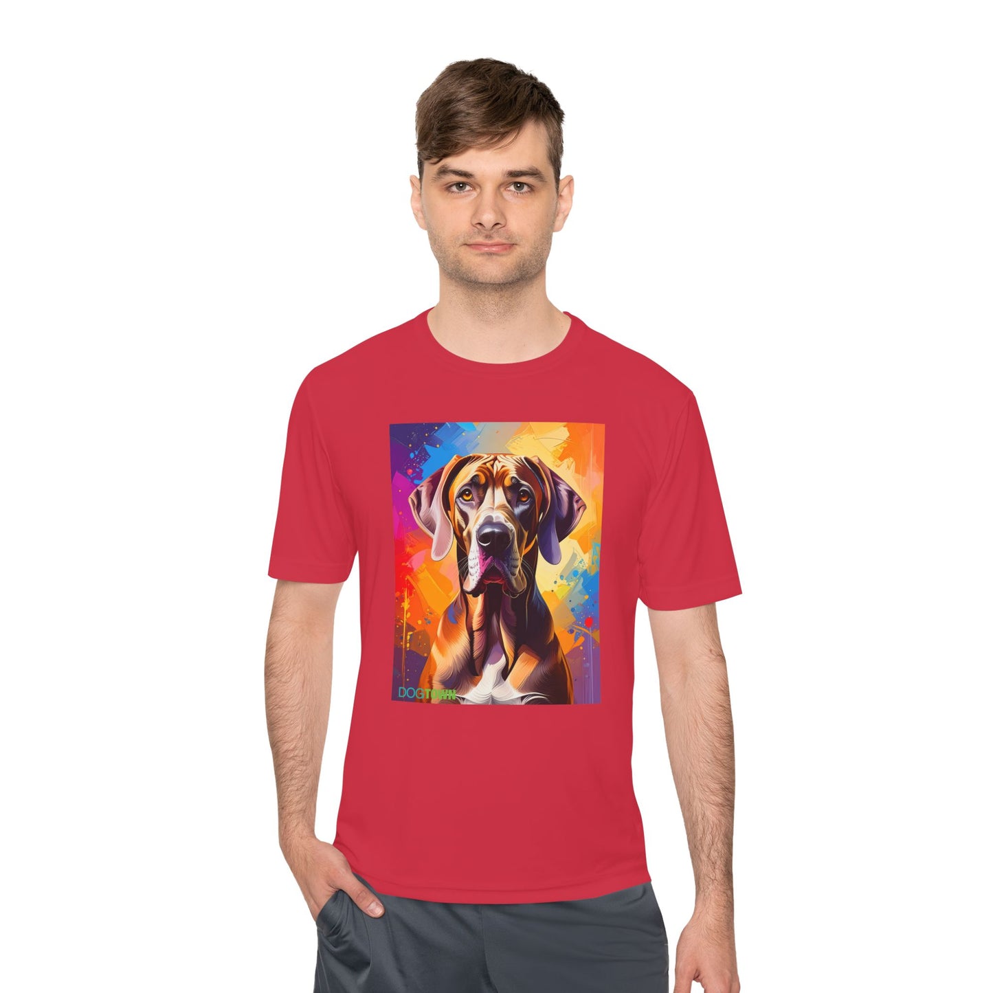 Pup Art Canvas Unisex Moisture Wicking Tee (Great Dane)