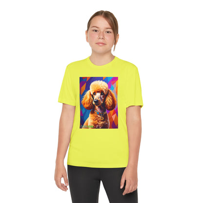 Pup Art Canvas - Kid's Sport Short Sleeve Tee (Toy Poodle)