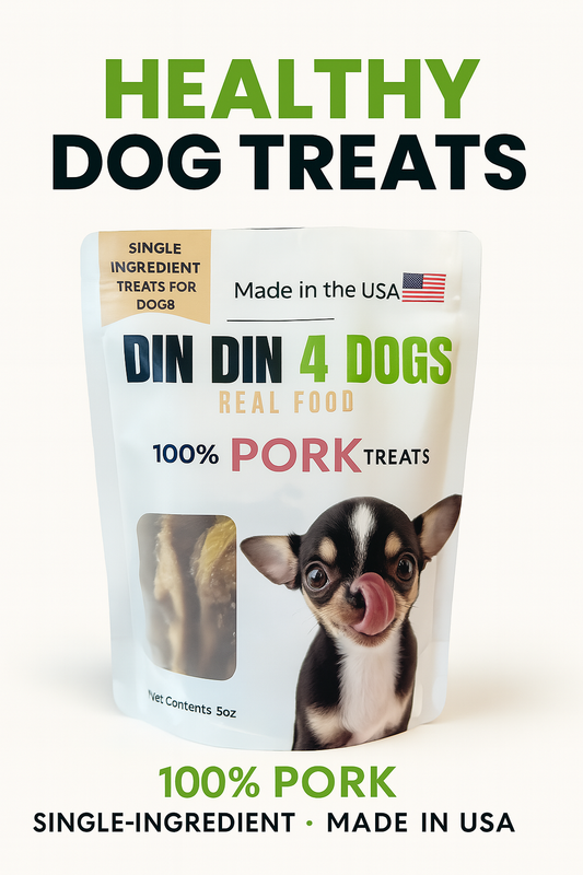 100% Pork Dog Treats, 5 Ounce Bag, Single Ingredient, High Protein