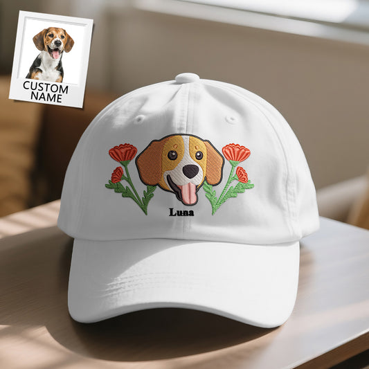 Personalized Pet Name Baseball Cap – Embroidered-Style Printed Design Custom Hat for Pet Lovers