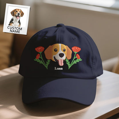 Personalized Pet Name Baseball Cap – Embroidered-Style Printed Design Custom Hat for Pet Lovers
