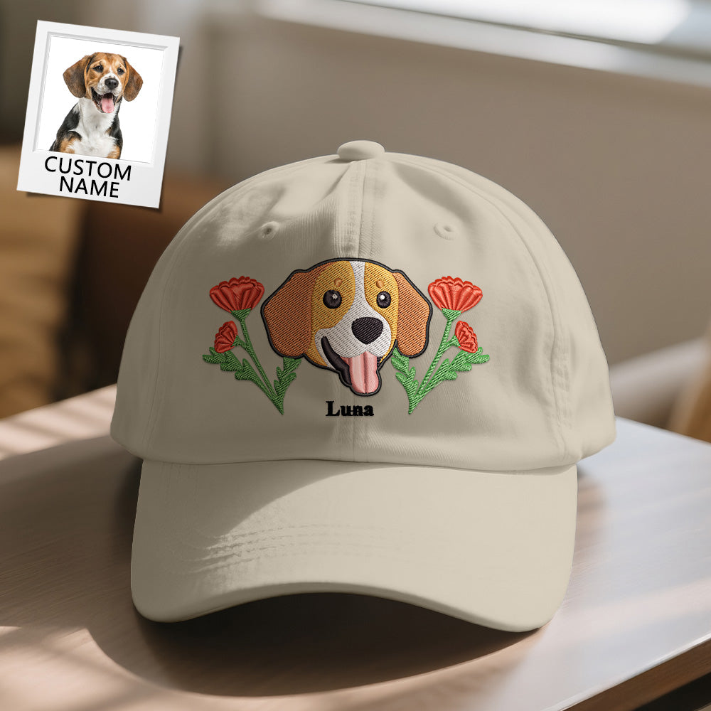 Personalized Pet Name Baseball Cap – Embroidered-Style Printed Design Custom Hat for Pet Lovers