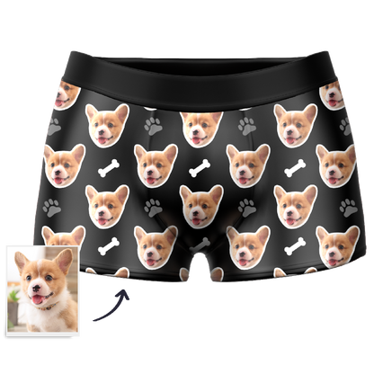 Custom Dog Face Boxers Personalized Men's Underwear with Preview