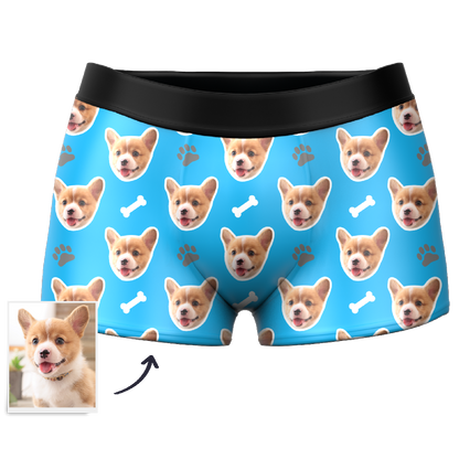 Custom Dog Face Boxers Personalized Men's Underwear with Preview