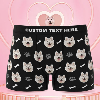 Custom Dog Face Boxers Personalized Men's Underwear with Preview