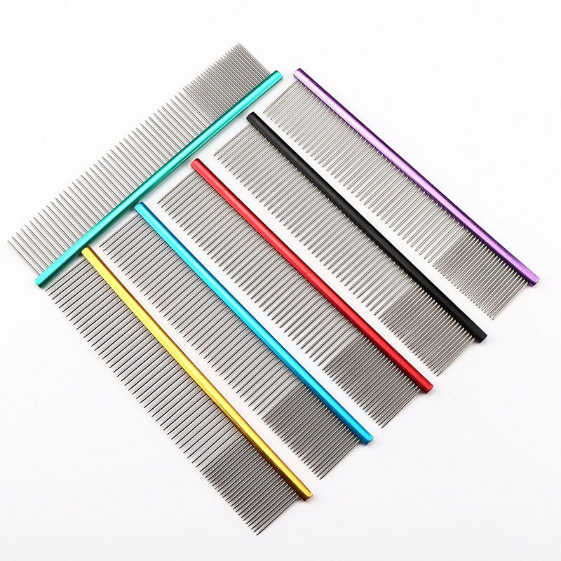 Light Aluminum Pet Comb 6 Colors Optional Professional Dog Grooming