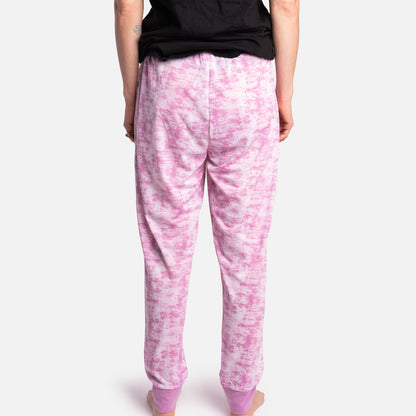 💖 Pink Tie-Dye Matching Human Pajama Joggers – Cozy & Stylish