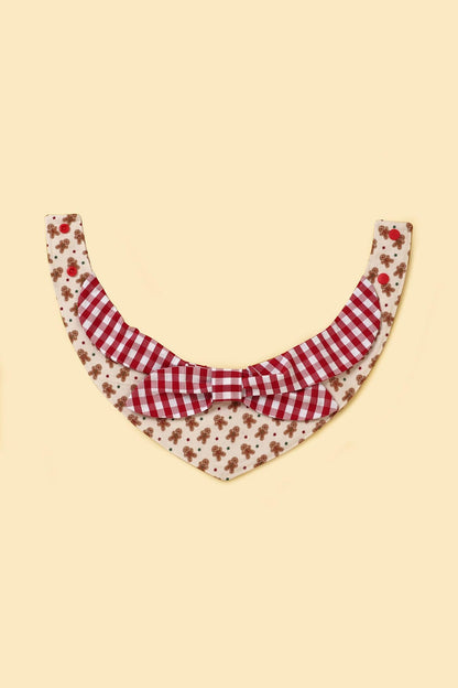 Christmas Morning Gingerbread Man Gingham Print Handmade Bandana