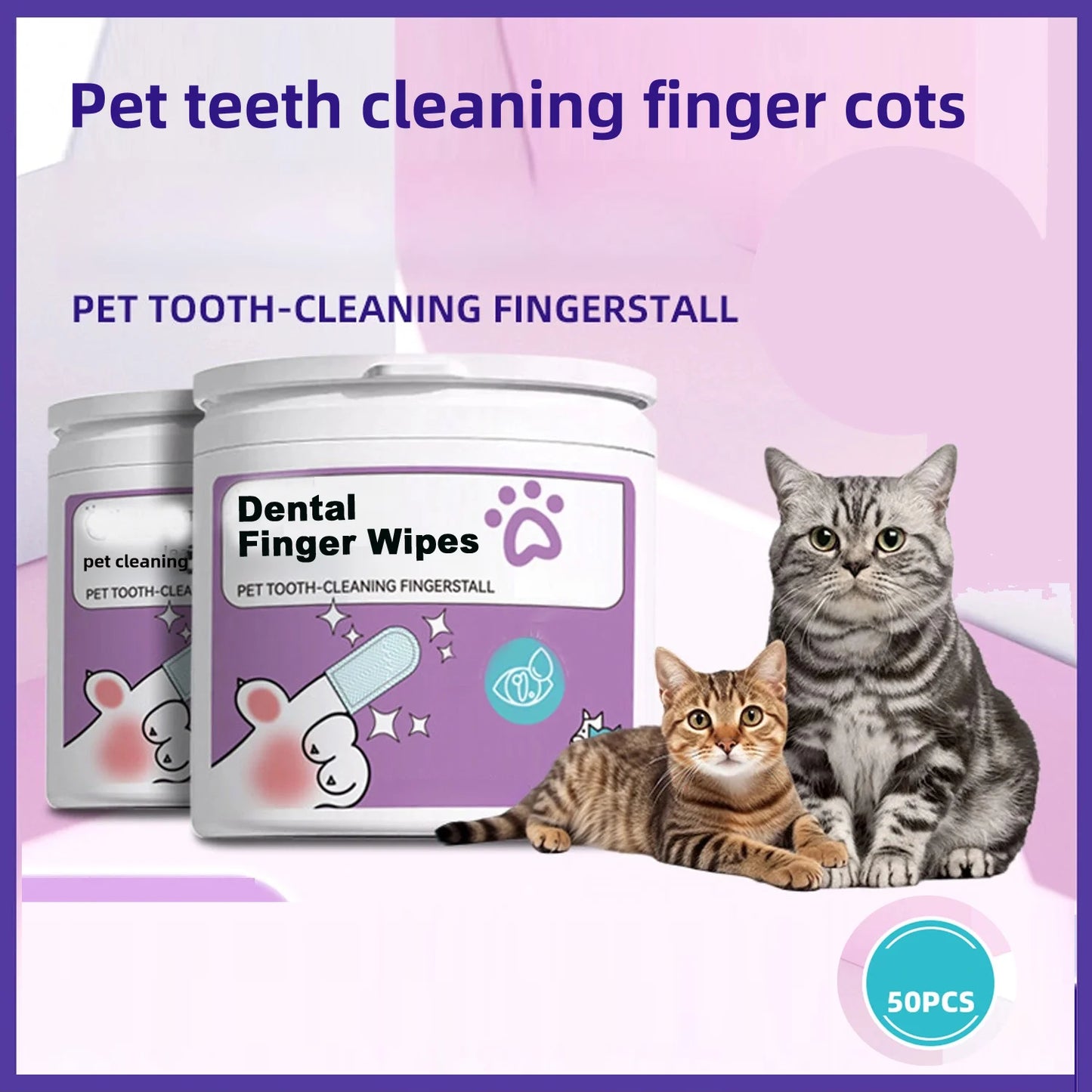 Teeth Cleaning Dental Finger Wipes for Dogs