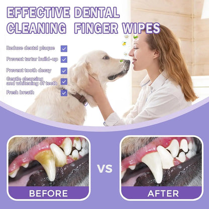 Teeth Cleaning Dental Finger Wipes for Dogs