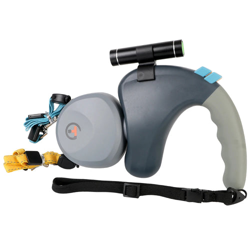 Retractable Double Pet Supplies Rotation Pet Rope with Light Dual Dog