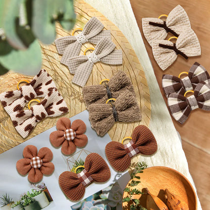 Dog Hair Bows Brown and Black 10 Pieces