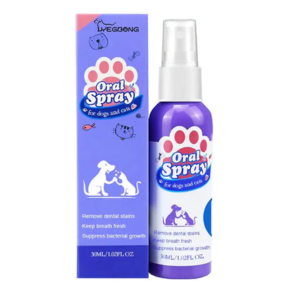 Pet Dental Spray Reduces Plaque & Tartar Buildup Dog Cleaning Bad