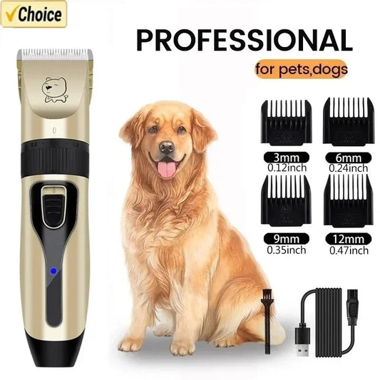 Dog Professional Hair Clipper Electrical Grooming Trimmer for Pets USB
