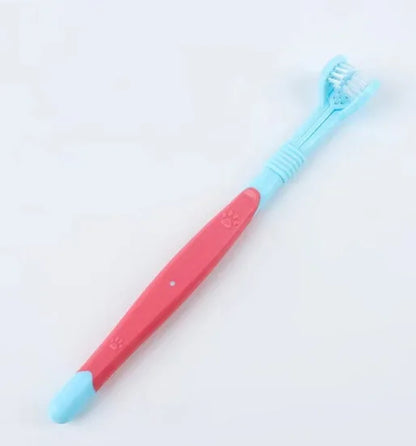 Pet Toothbrush Kit Dental Care Three Heads Dog Toothbrush Finger