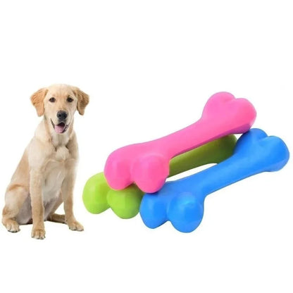 Pet Dog Puppy Cat Rubber Dental Teeth Chew Bone Play Training Fetch