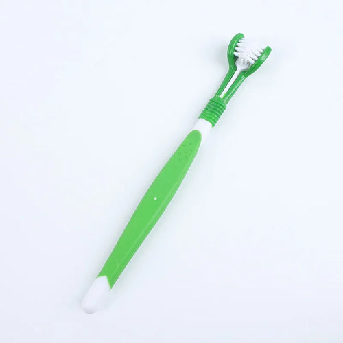 Pet Toothbrush Kit Dental Care Three Heads Dog Toothbrush Finger