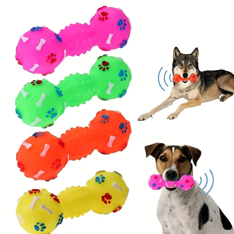 Interactive Squeaky Chew Toy for Small Dogs - Durable Rubber for