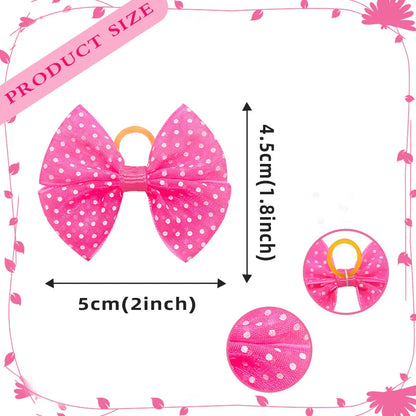 Dogs Hair Bows With Dots 40 Pieces