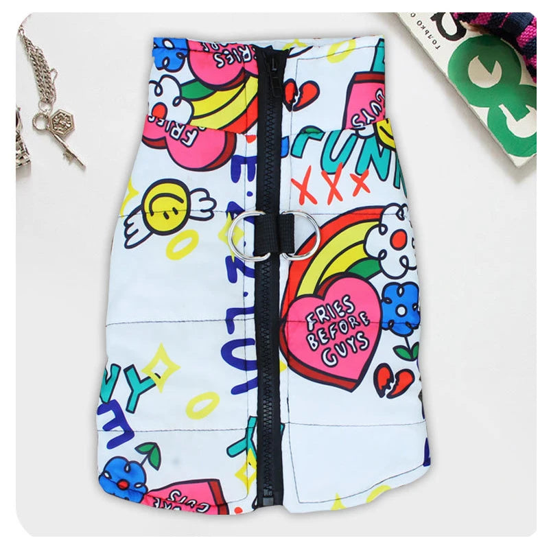 Fashion Big Dog Waterproof Jacket Autumn Winter Pet Coat with Traction