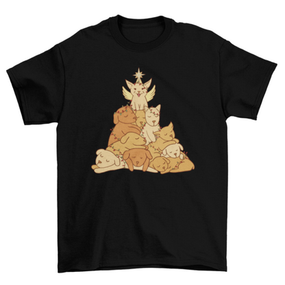 Puupy dog christmas tree t-shirt